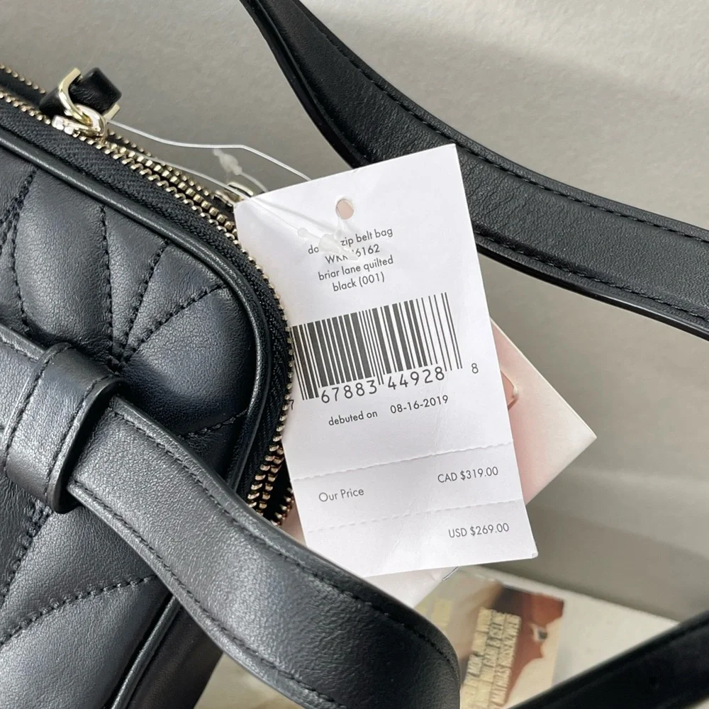 (new+tag) Kate Spade double zip belt bag fit IPhone Pro Max